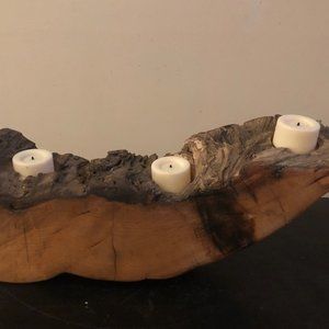 Wood Candle Holder